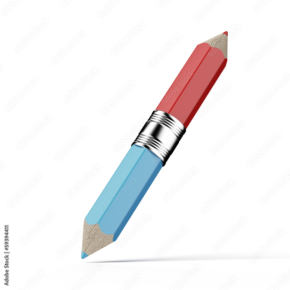 Blue and red double color pencil Blue and red double color pencil