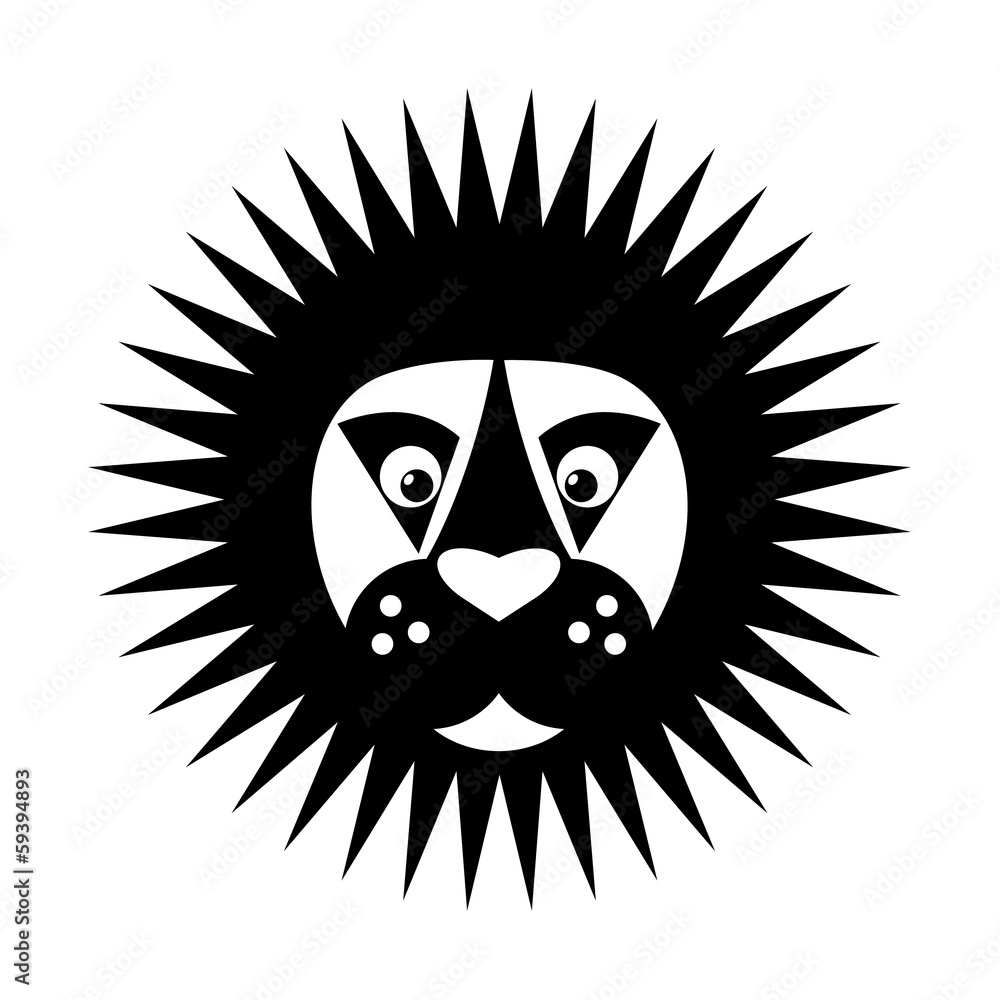 Black & white Lion head icon Black & white Lion head icon