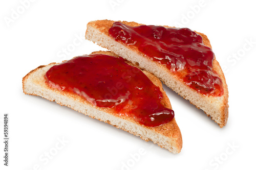 mixed fruit jam on toast