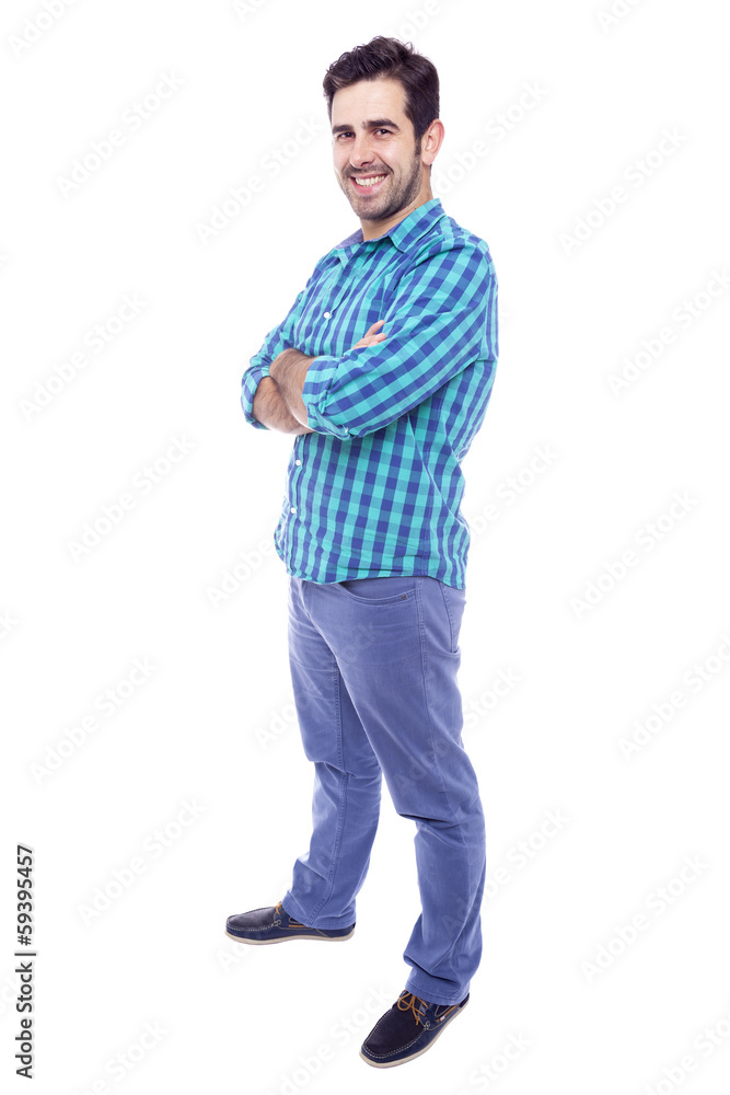 Full length portrait of a happy man, isolated on white backgroun Full length portrait of a happy man, isolated on white backgroun