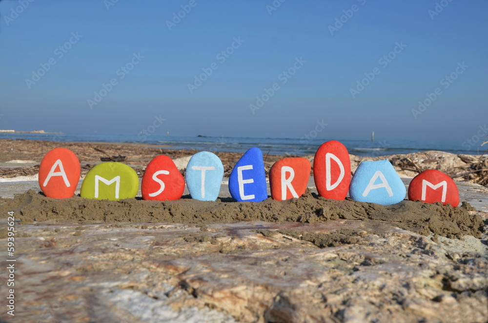 Fototapeta premium Amsterdam on stones