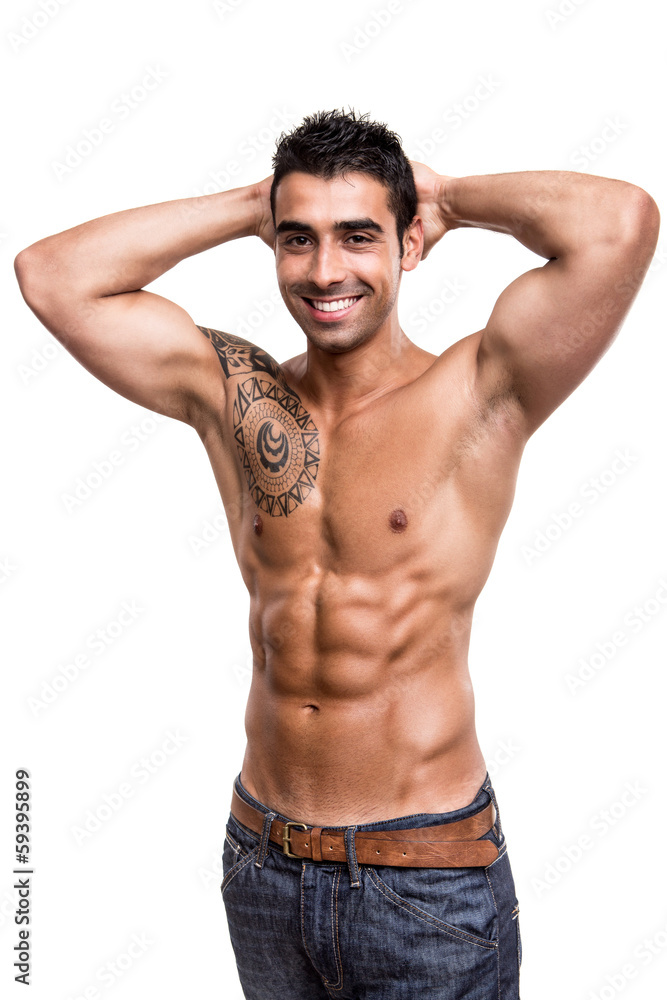 Man showing his great shape Man showing his great shape