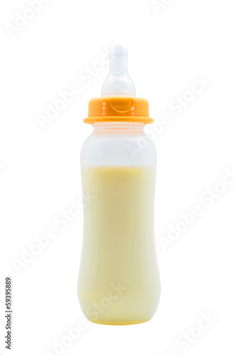 Bottle with milk for a baby