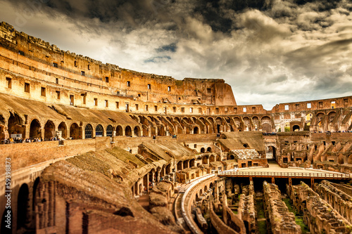 Tablou canvas Inside of Colosseum in Rome, Italy