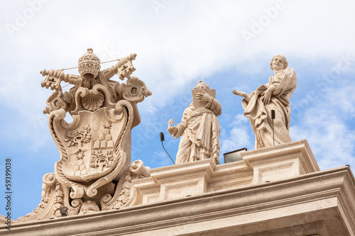 Architectural detail of San Pietro Square  Rome  Italy