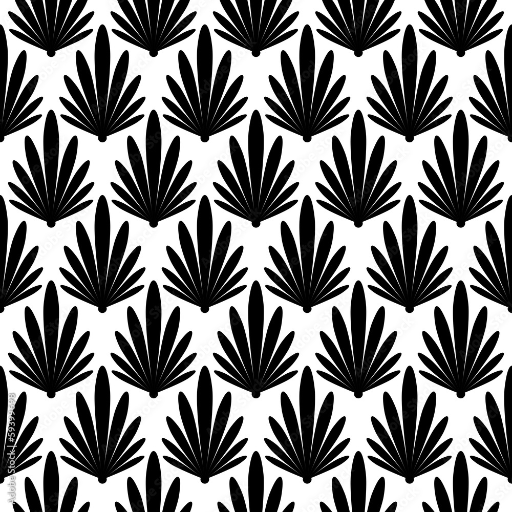 Seamless Monochrome Floral Pattern Seamless Monochrome Floral Pattern