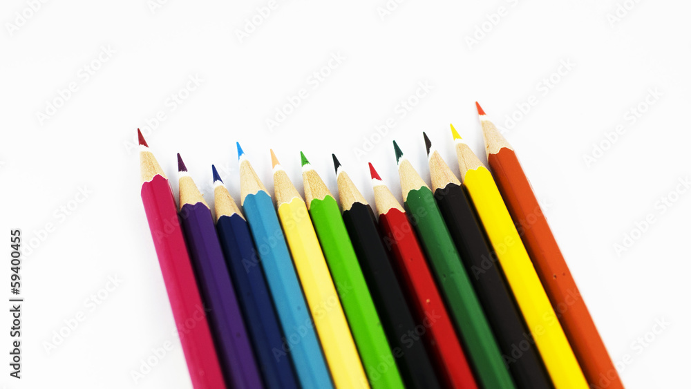 Color pencil set in Isolated Background Color pencil set in Isolated Background