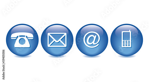 CONTACT US. Blue vGlossy Button