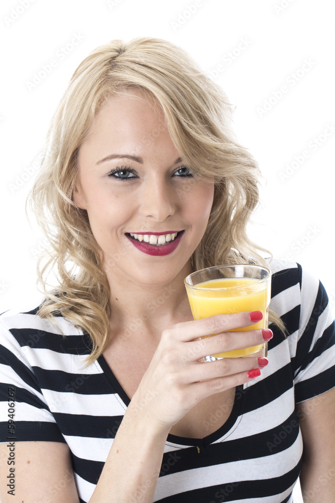 Model Released. Attractive Young Woman Drinking Orange Juice Model Released. Attractive Young Woman Drinking Orange Juice