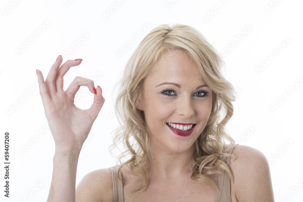 Young Woman Making OK sign