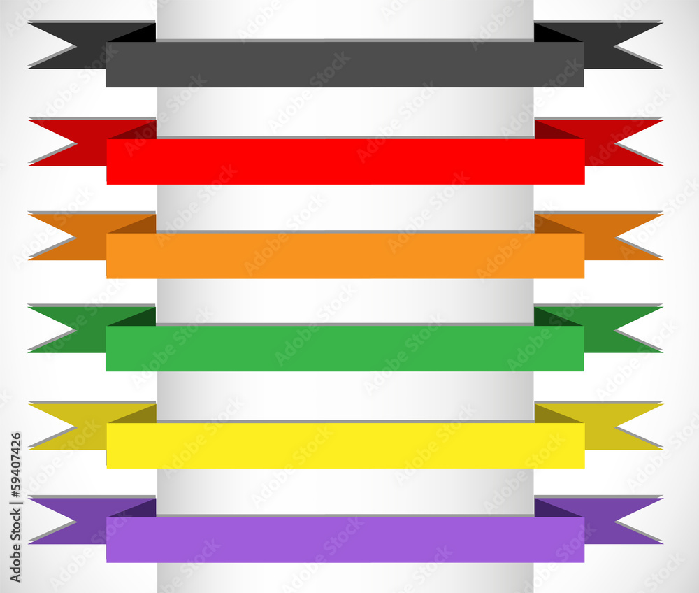 set of banners and ribbons