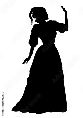 Silhouette woman in a ball gown