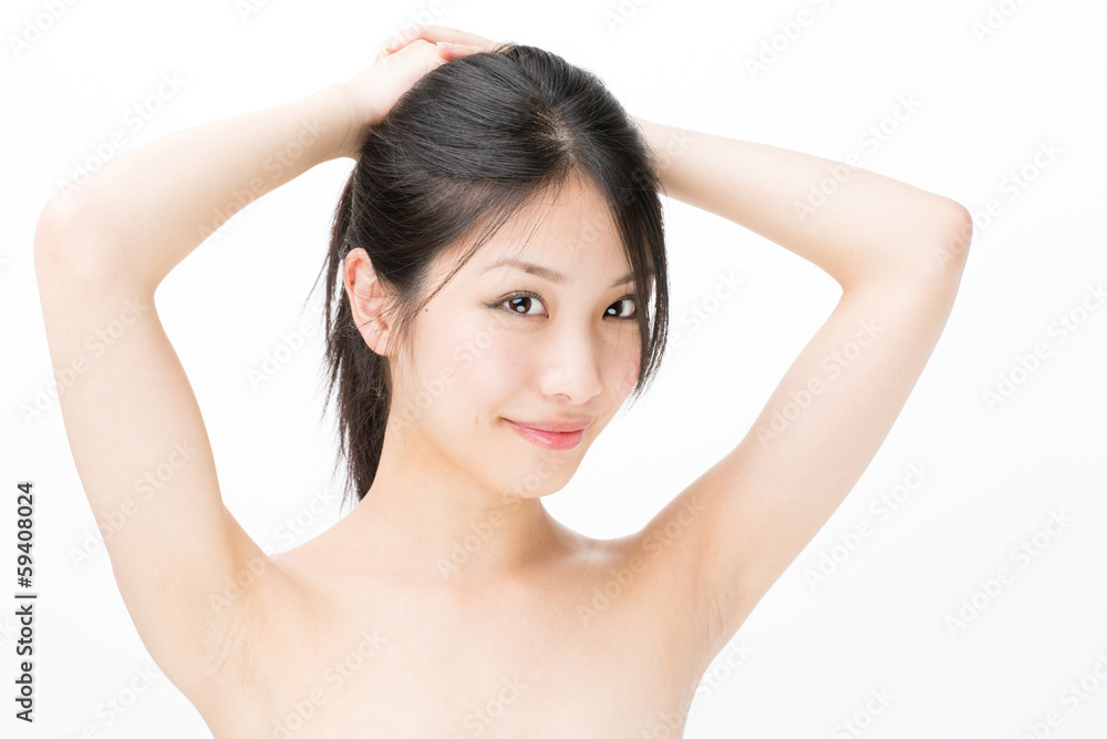 attractive asian woman beauty image on white background attractive asian woman beauty image on white background