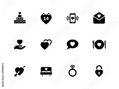 Love icons on white background.