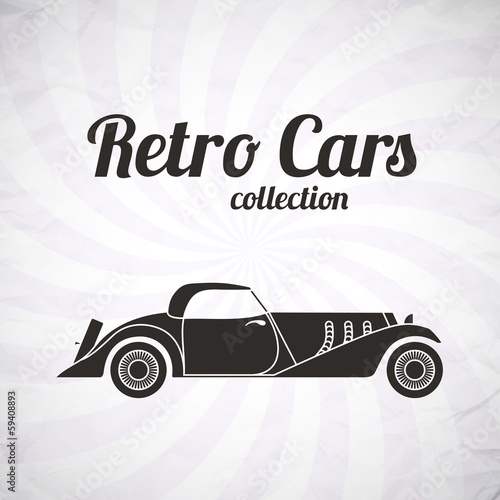 Retro cabriolet sport car, vintage collection