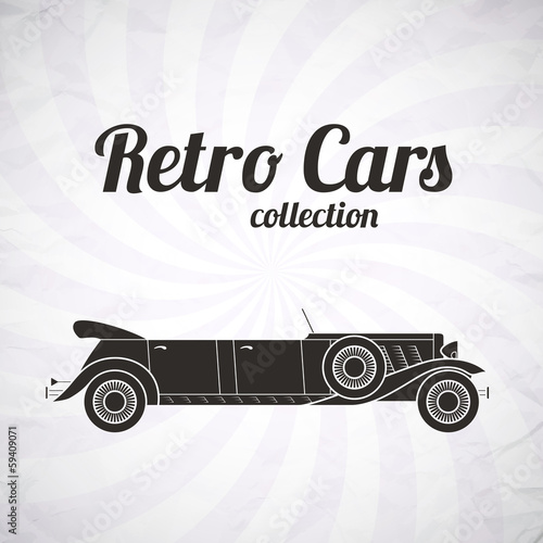 Retro limousine cabriolet car, vintage collection