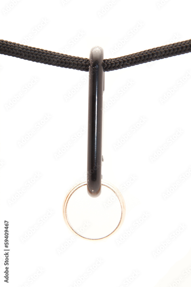 Carbine and ring on a white background Carbine and ring on a white background