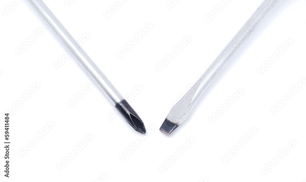 screwdriver on a white background screwdriver on a white background