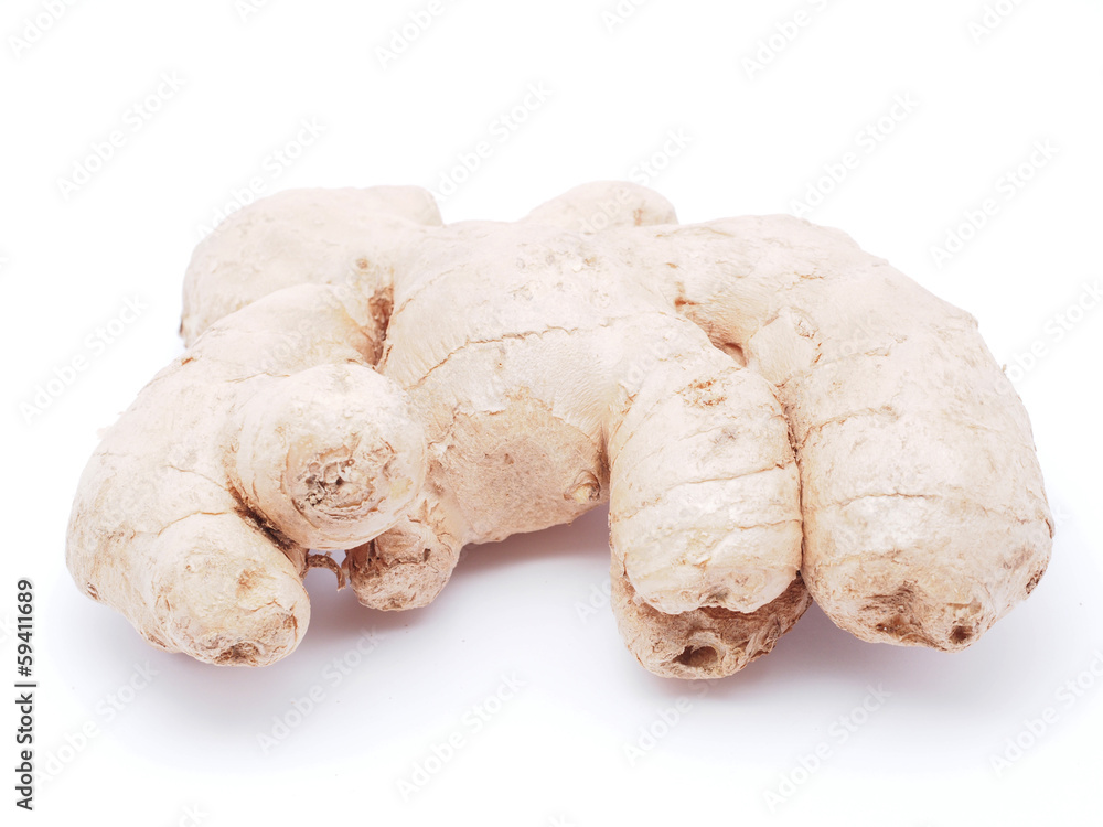 ginger root on white background