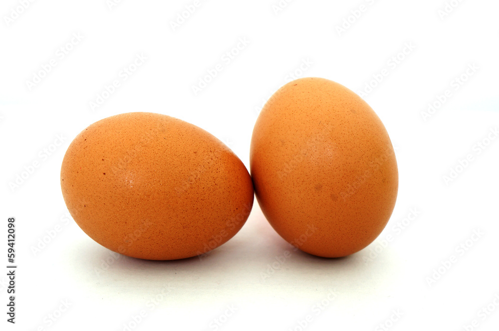 two eggs are isolated on a white background two eggs are isolated on a white background