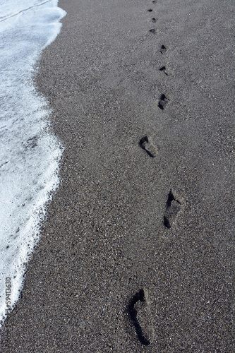 Footprints at the sand
