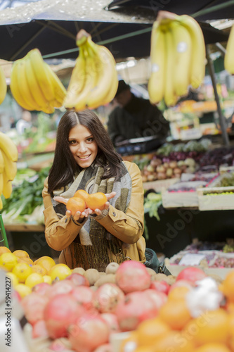 Young woman on the market