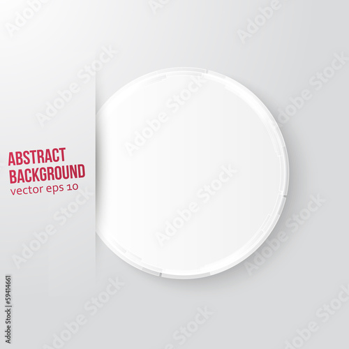 Vector white circle. Abstract background for design
