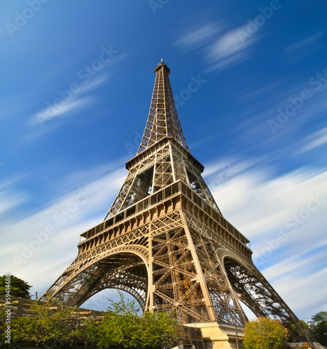 Eiffel Tower in Paris long exposure