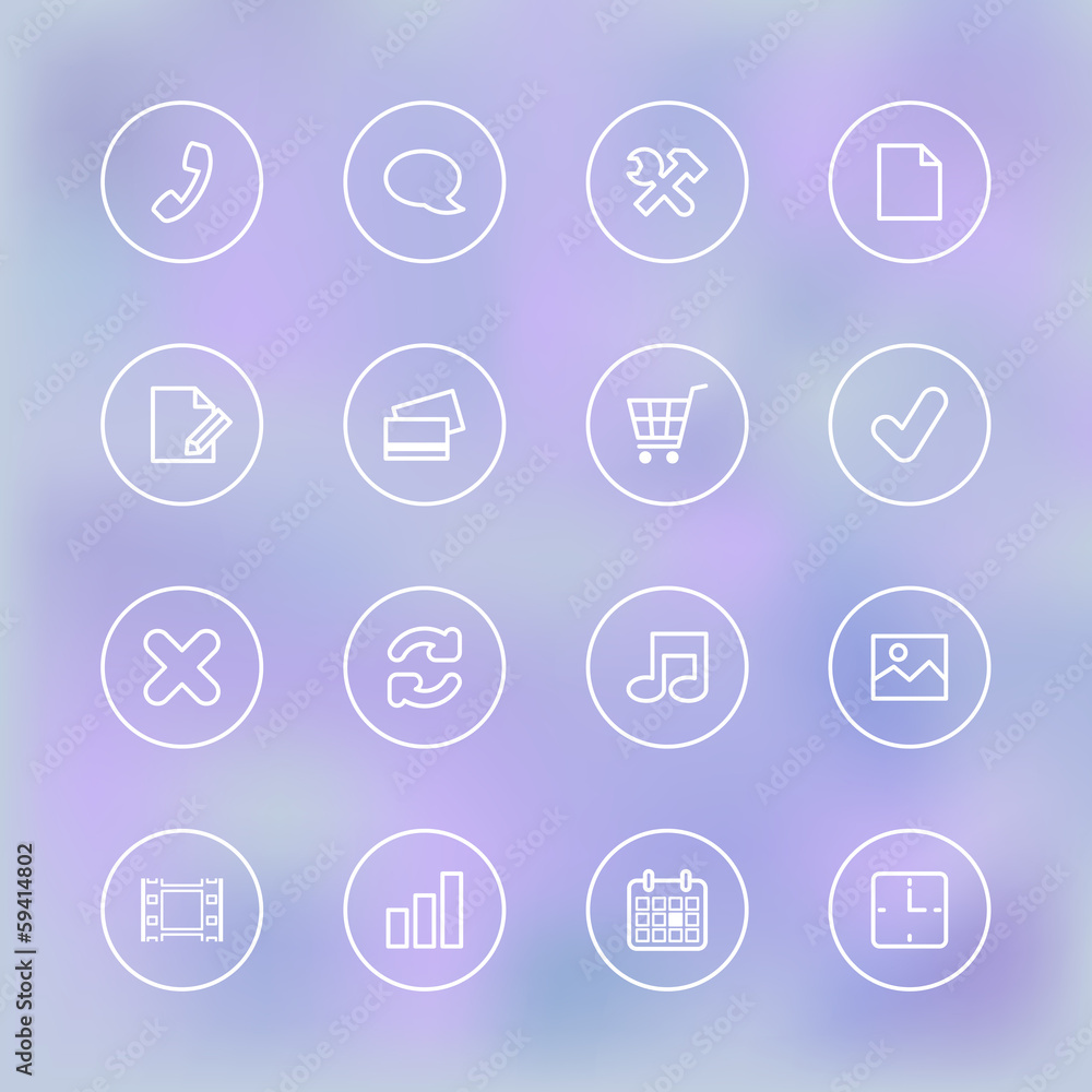 Iconset for mobile app UI, transparent clear Iconset for mobile app UI, transparent clear
