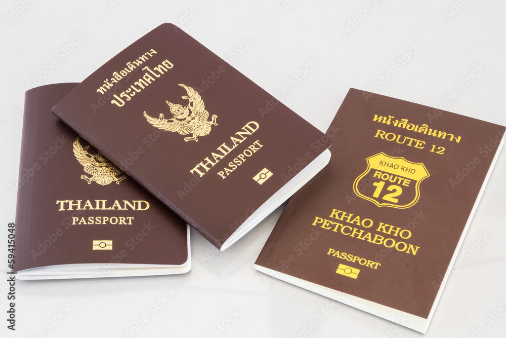 passport book of thailand isolated on white backgrounds passport book of thailand isolated on white backgrounds