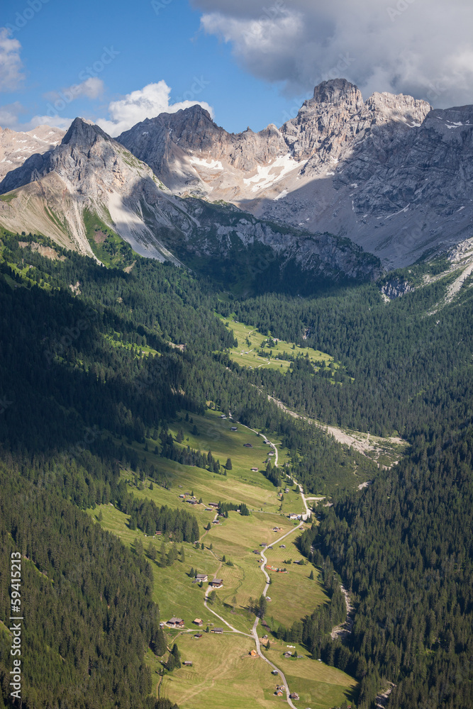 Alpine rocky mountains landscape