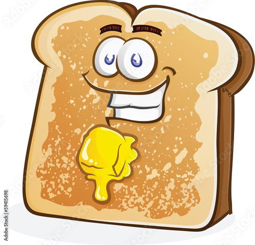 Buttered Toast Cartoon Character