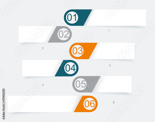 Vector  steps lines, progress banners with colorful tags.