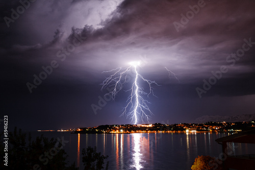 Lightning over the seaside