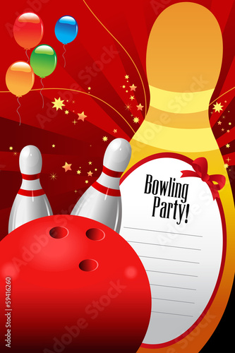 Bowling party invitation template