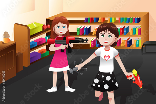 Girls playing with boys toys