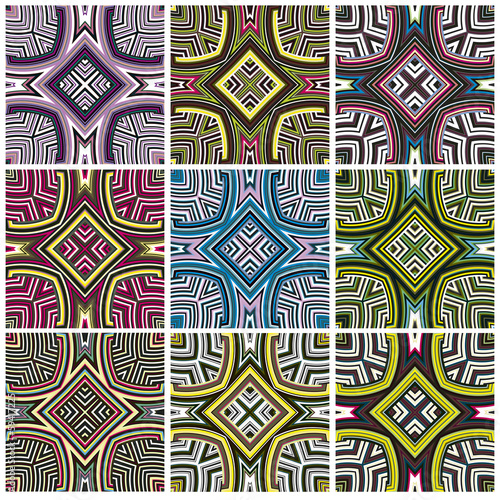 Zimbabwe textile pattern set, seamless