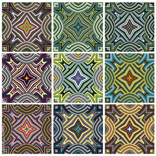 Zimbabwe textile pattern set, seamless