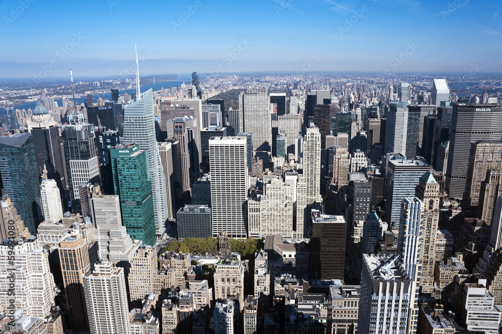 Aerial view of Manhattan New York City