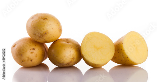 potatoes  isolated on white