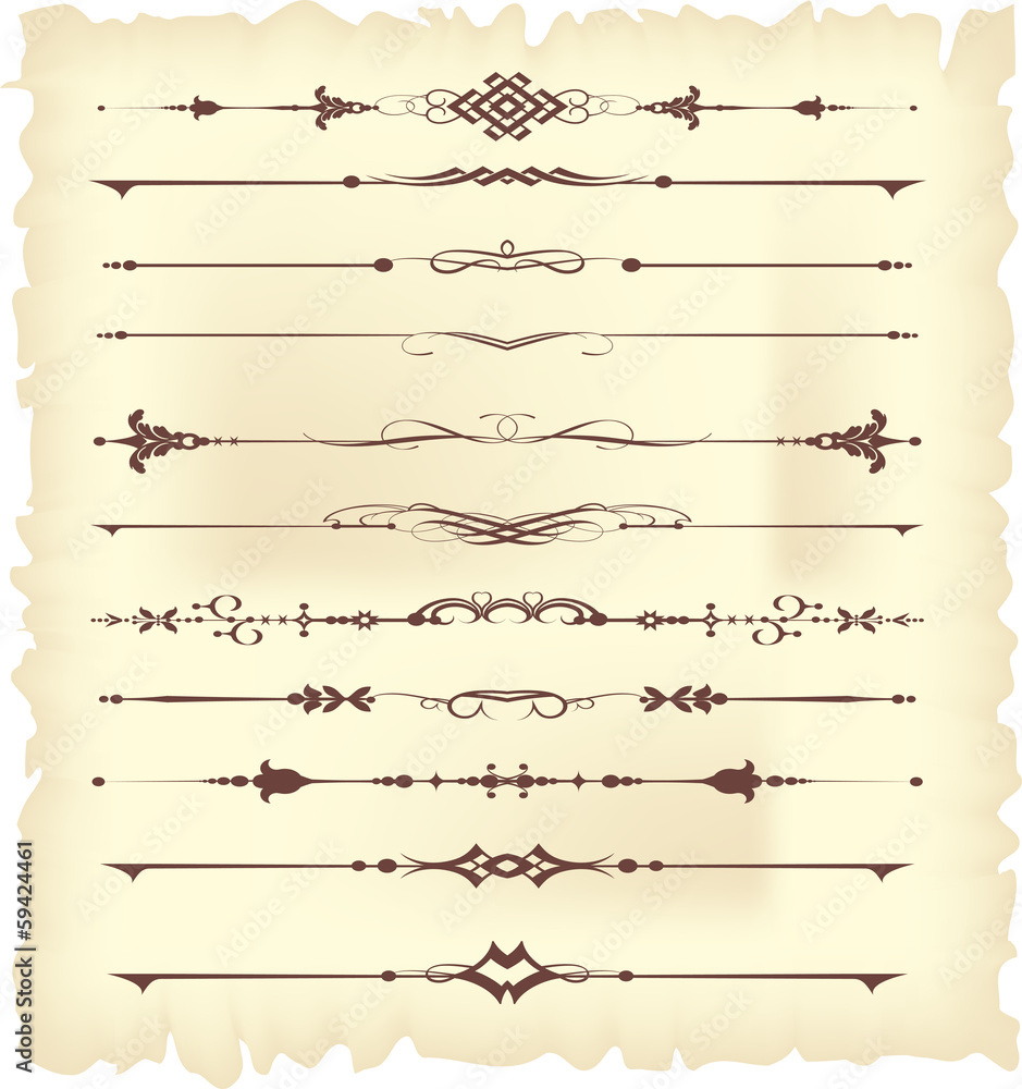 vector set: calligraphic design elements for your design