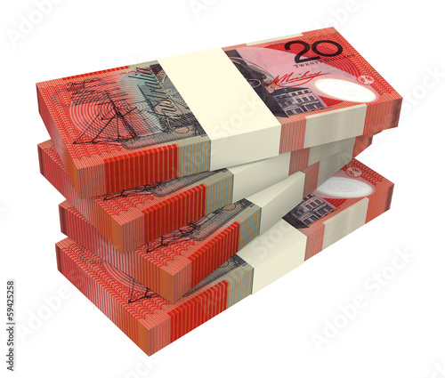 Australian dollar isolated on white background