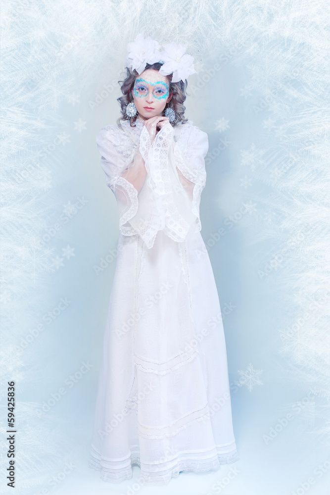 beautiful woman with winter style makeup beautiful woman with winter style makeup