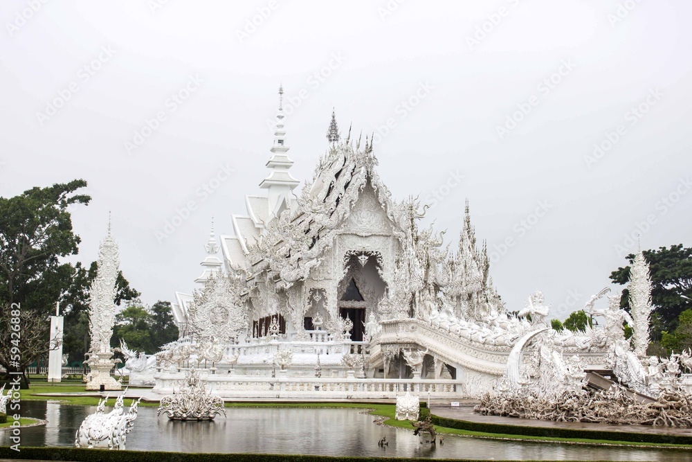 Wat Rong Khun the, White temple in Chiangrai province. Thailand