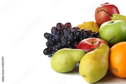 Composition of different fruits isolated on white