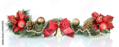 Composition of the Christmas decorations isolated on white © Africa Studio