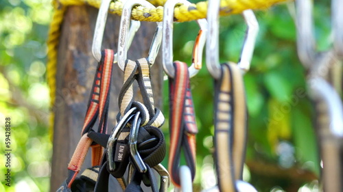 A dolly shot of Mountain Climbing Carabiner. photo