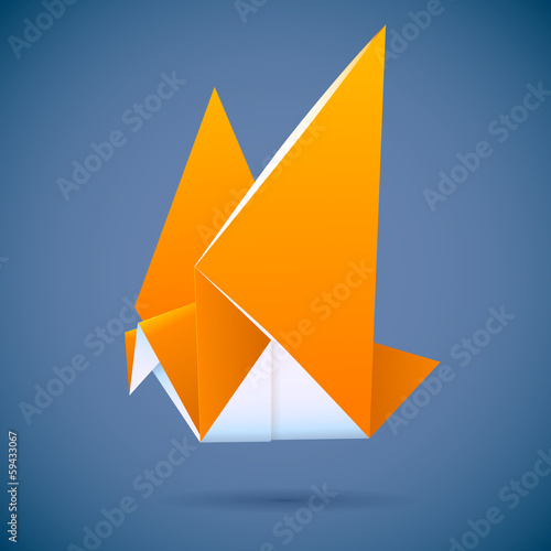 Free Download Paper origami bird symbolic vector illustration. - GFXLoad