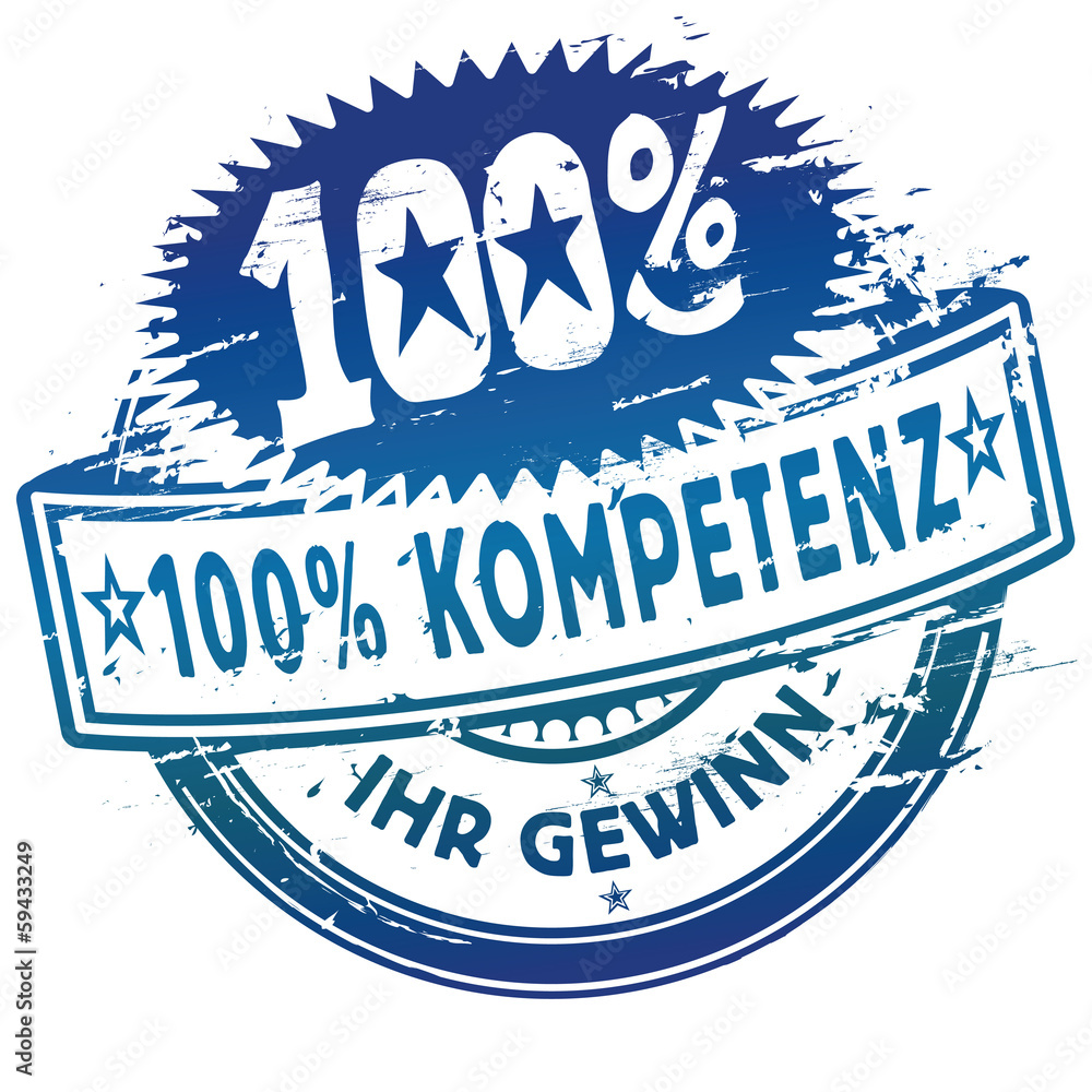 Obraz premium Stempel 100% Kompetenz