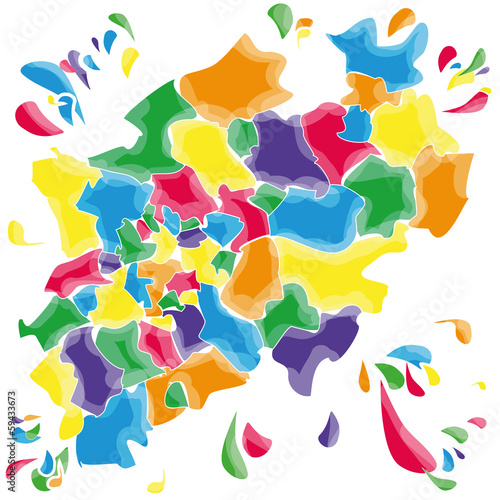 Flecken und Kleckse mit Nordrhein-Westfahlen